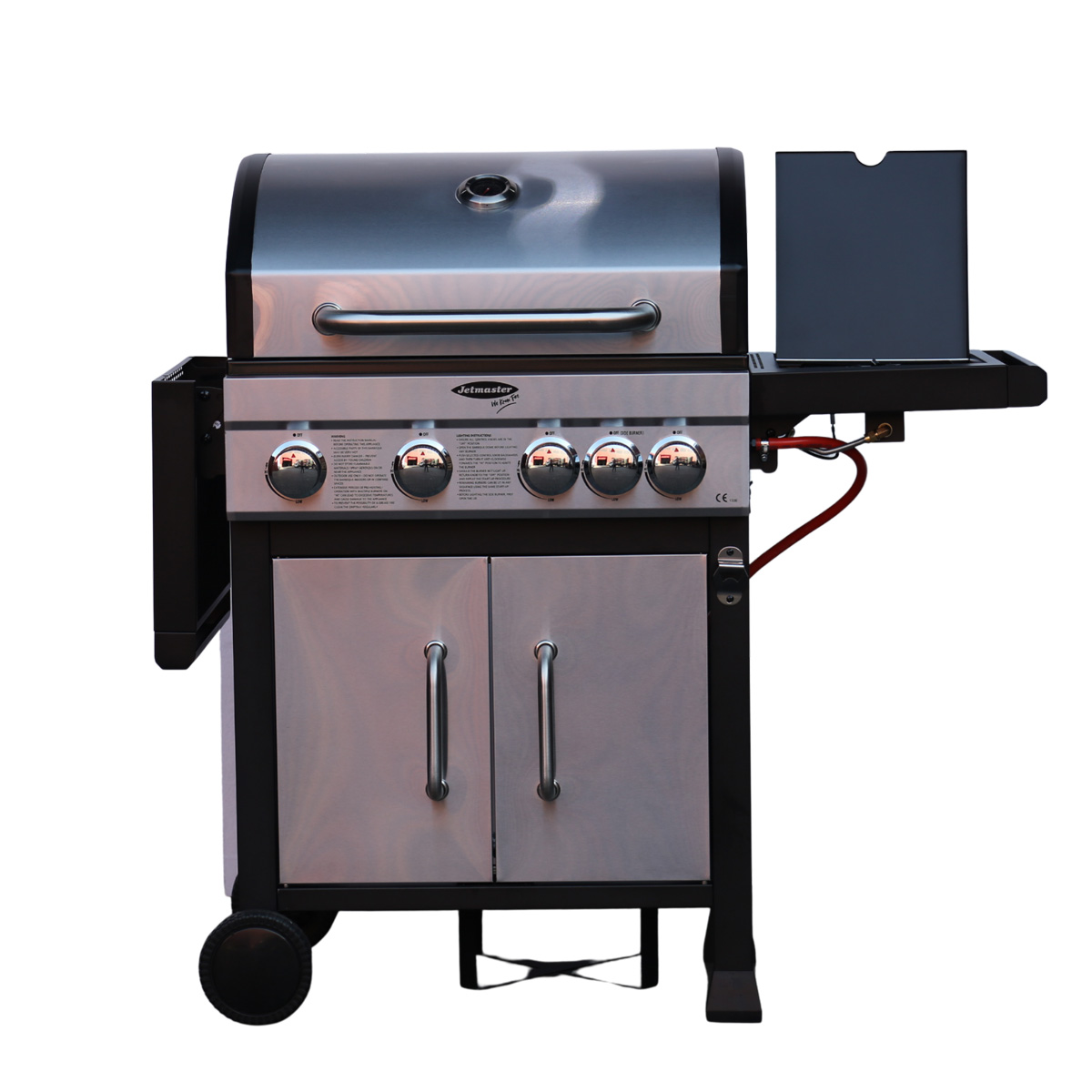 Atlanta-4-Burner-gas-braai--Left-side-panel-down--burner-panel-lid-up Atlanta-4-Burner-gas-braai-